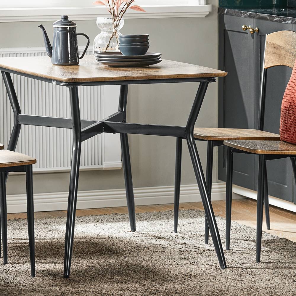 Sobuy - Ensemble de Table à Manger et 4 Chaises Table de Cuisine Set de 5 Pièces en Acier Table L.110 x L.70 x H.76cm, Chaises 40x46x86cm SoBuy - Image 5