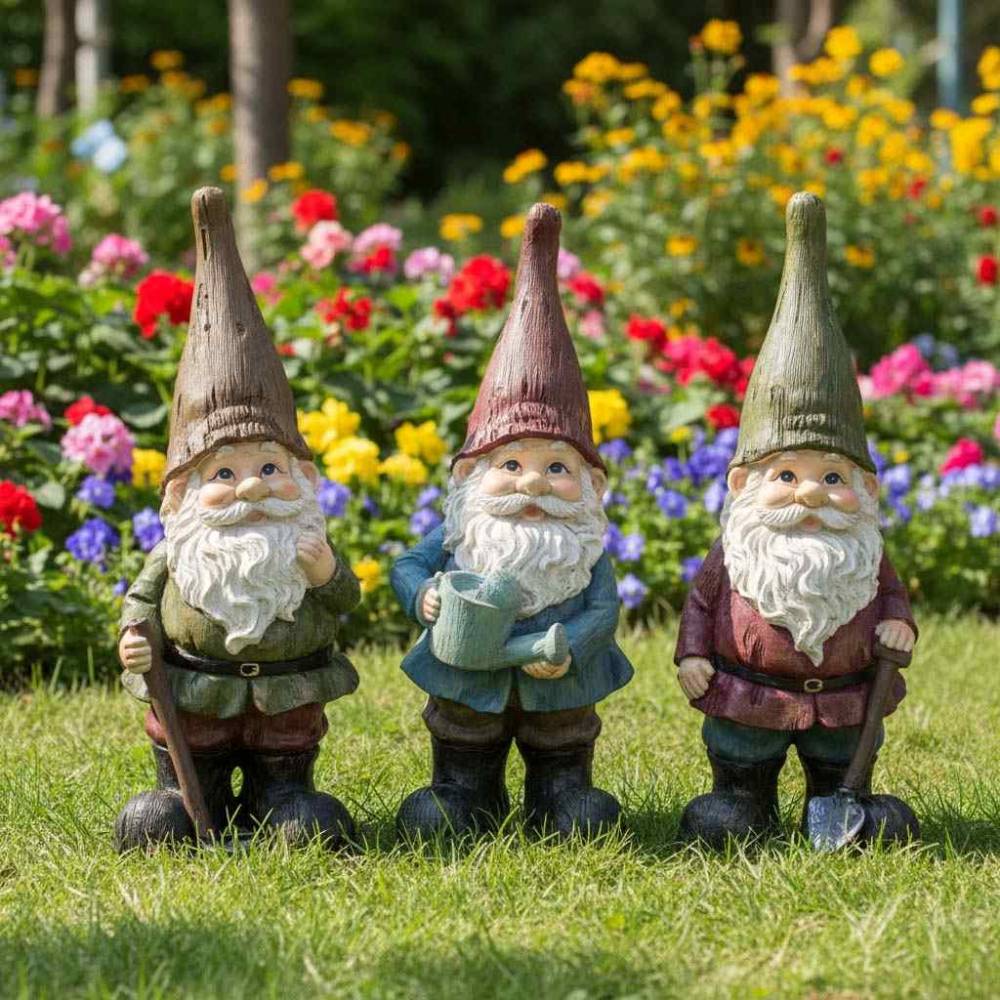 Esschert Design - Nain de jardin assortis en résine (Lot de 3) 45 cm True To Nature - Image 2