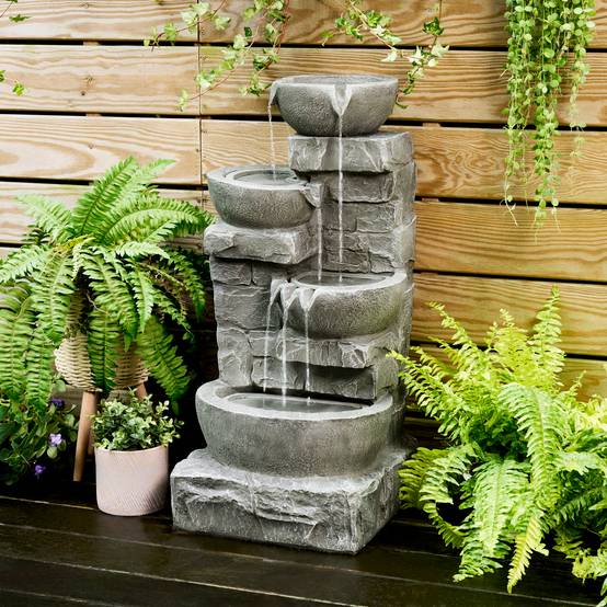 Teamson Home - Fontaine LED en polyrésine, grise Teamson Home - Image 1