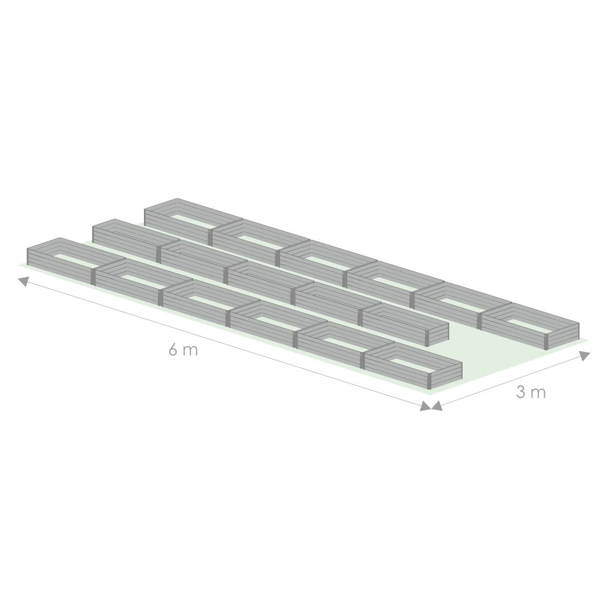 Kit de jardinière surélevées pour une serre 3x6 m, acier galvanisé, Klasika Greenhouses - Image 2