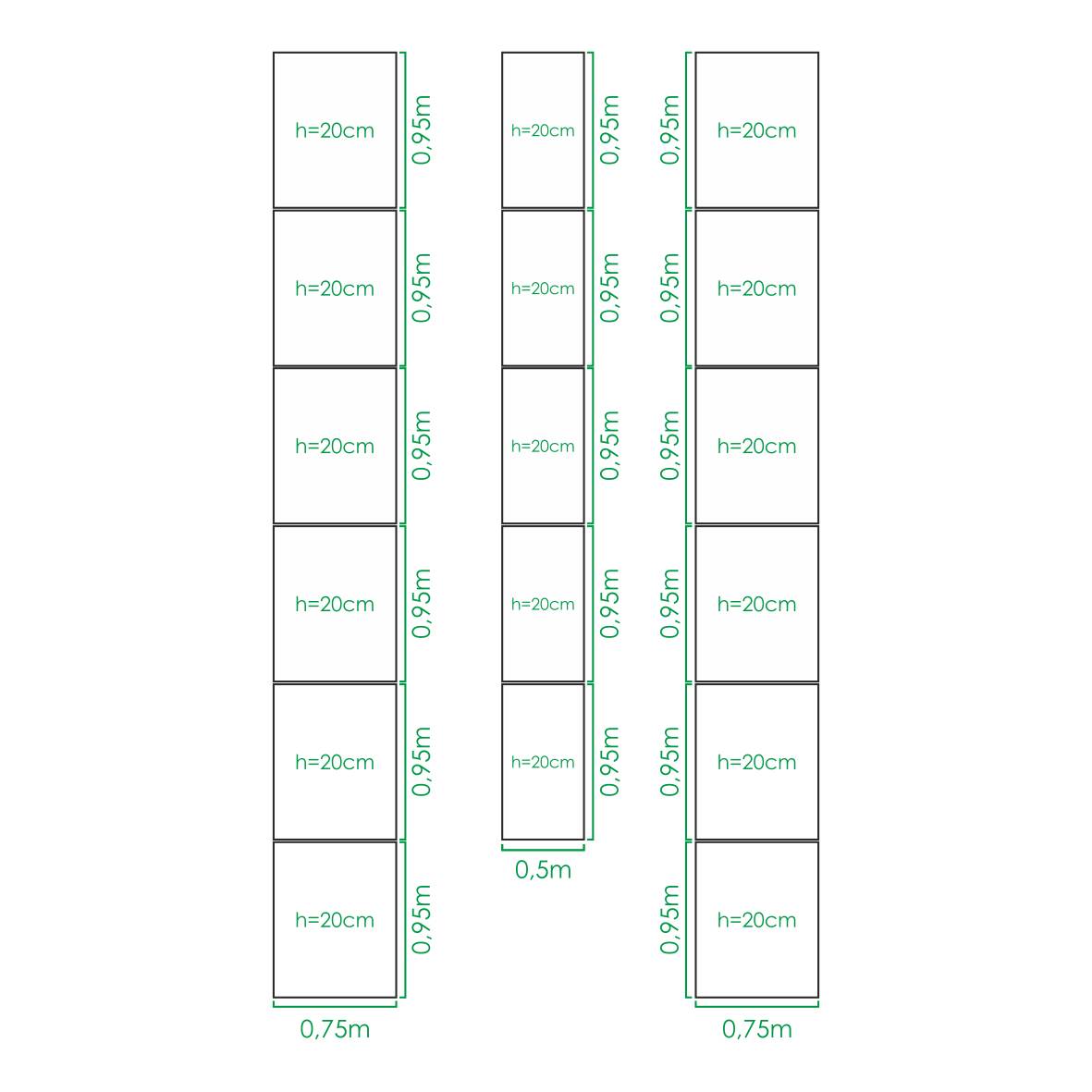 Kit de jardinière surélevées pour une serre 3x6 m, acier galvanisé, Klasika Greenhouses - Image 3