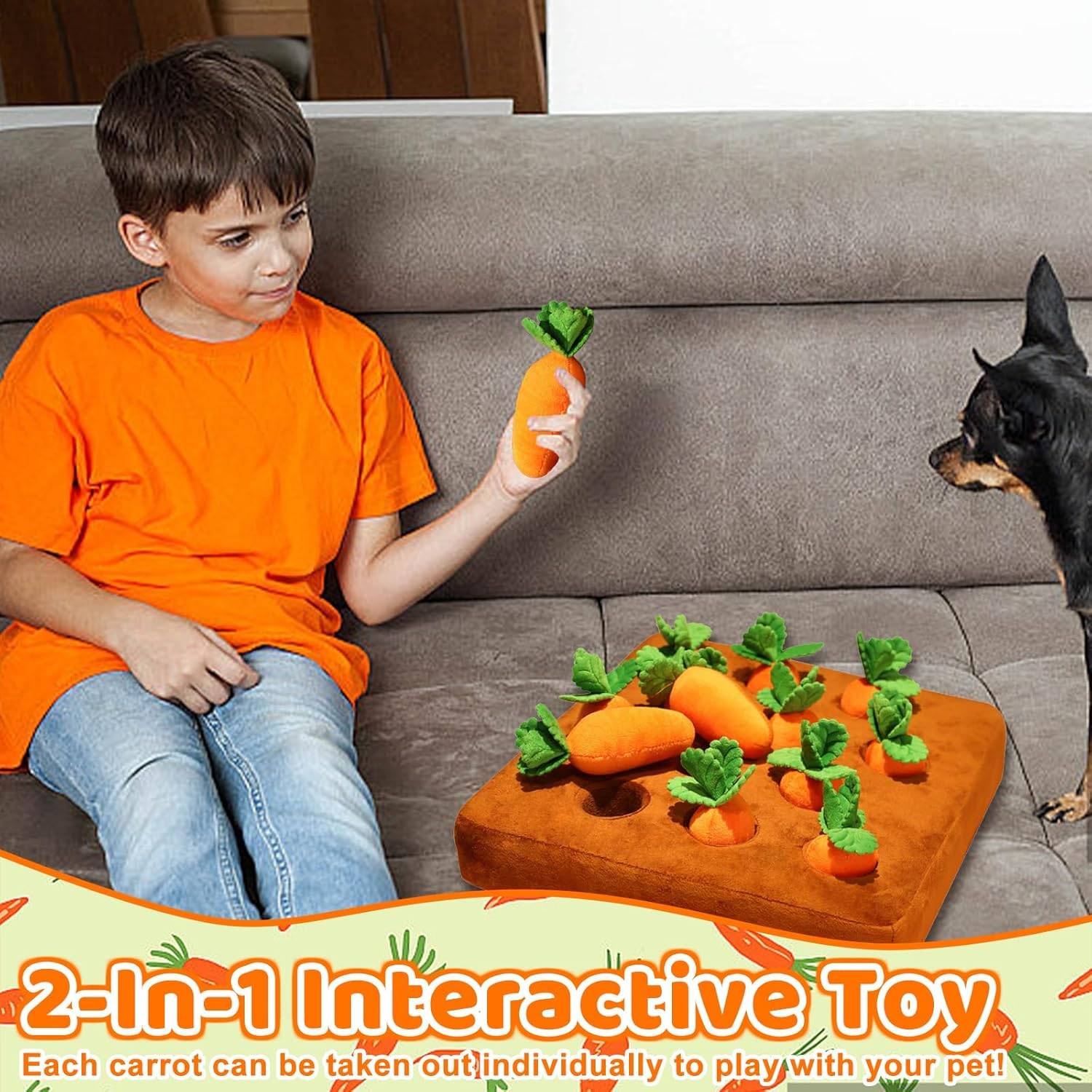 DtopbuyAge - Jouet d'odorat carotte pour chien - Tapis reniflage et mâchouillage DtopbuyAge - Image 3