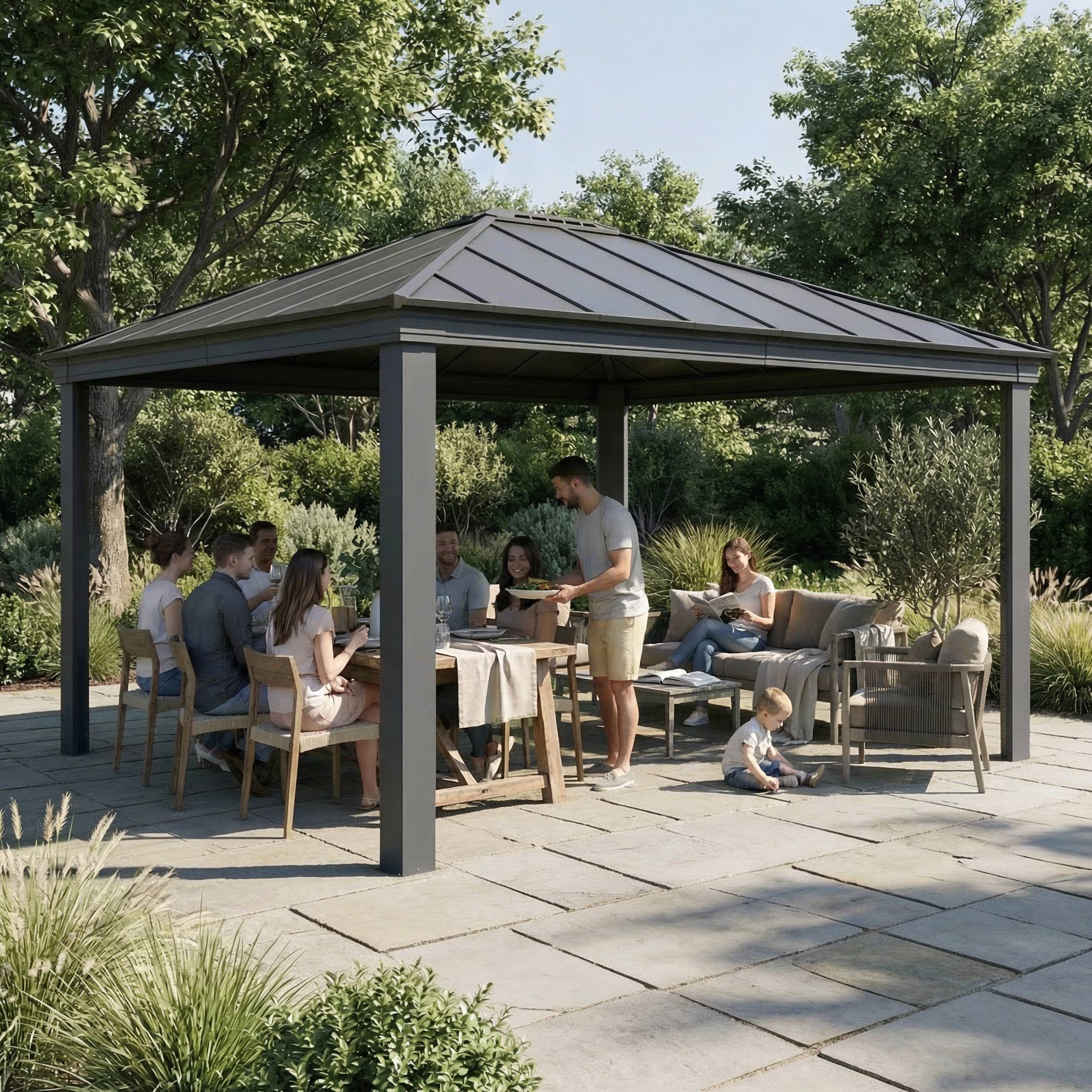 Canopia by Palram - Canopia Tonnelle de jardin Dallas 4,87X4,25 Gris - Image 3
