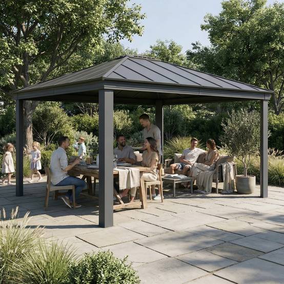 Canopia by Palram - Canopia Tonnelle de jardin Dallas 4,87X4,25 Gris - Image 2