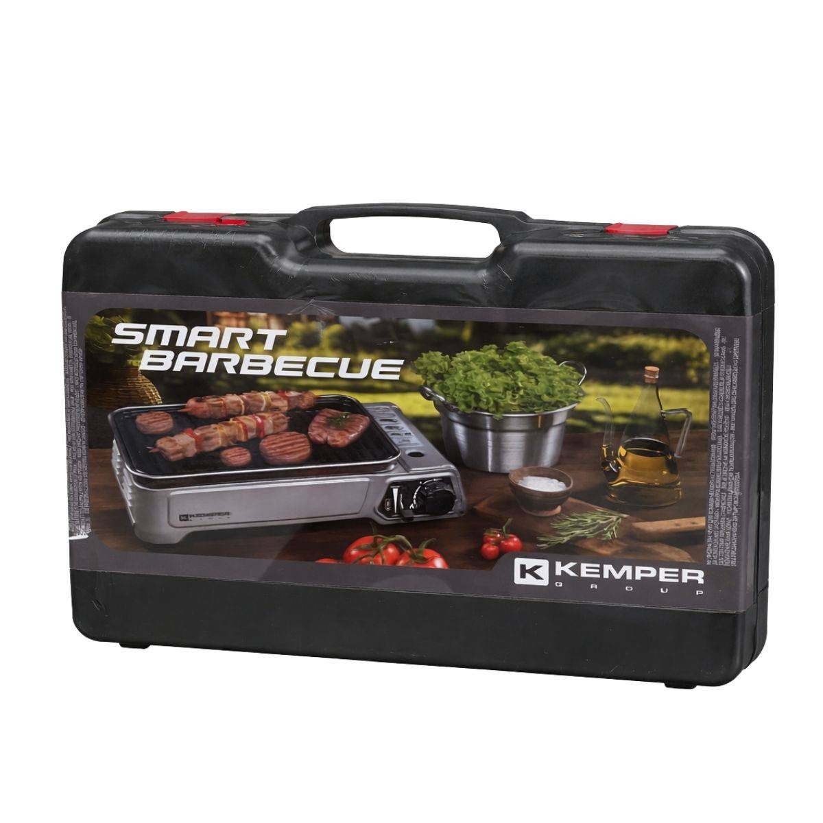 Barbecue à gaz portable 1900W Grille anti adhesive + 4 cartouches gaz Camping + Mallette de transport Cuisson nomade KEMPER - Image 8