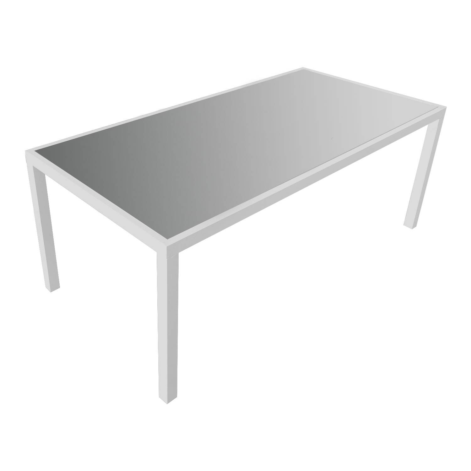 Salon de jardin BARI en textilène gris 8 places - aluminium blanc - HAPPY GARDEN - Image 3