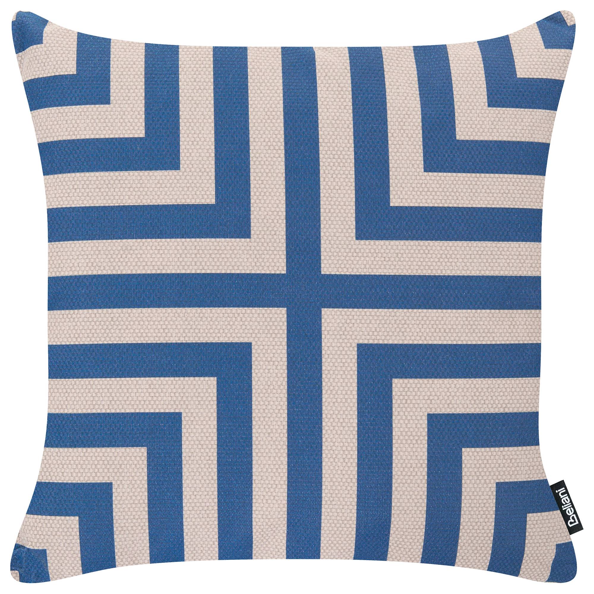 Beliani - Coussin d'extérieur Oléfine Beige/bleu APIOS - 45x45x10- Beliani - Image 4