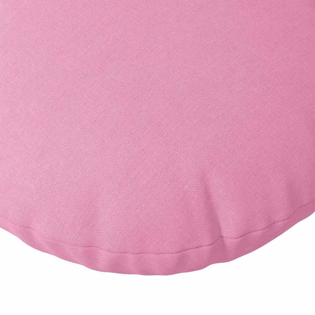 Coussins de siège 2 pcs Rose Ø50 x 19 cm tissu Maison Chic - Image 7