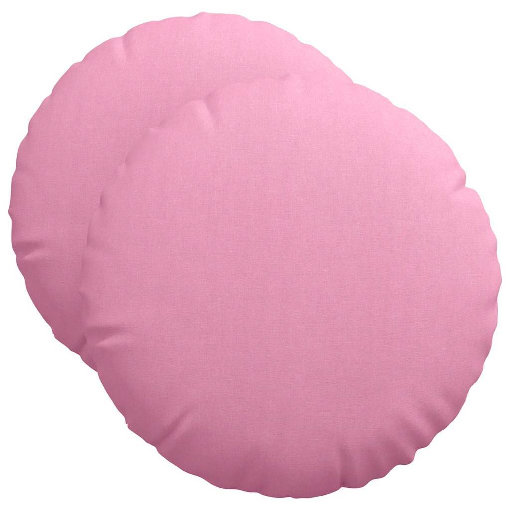 Coussins de siège 2 pcs Rose Ø50 x 19 cm tissu Maison Chic - Image 1