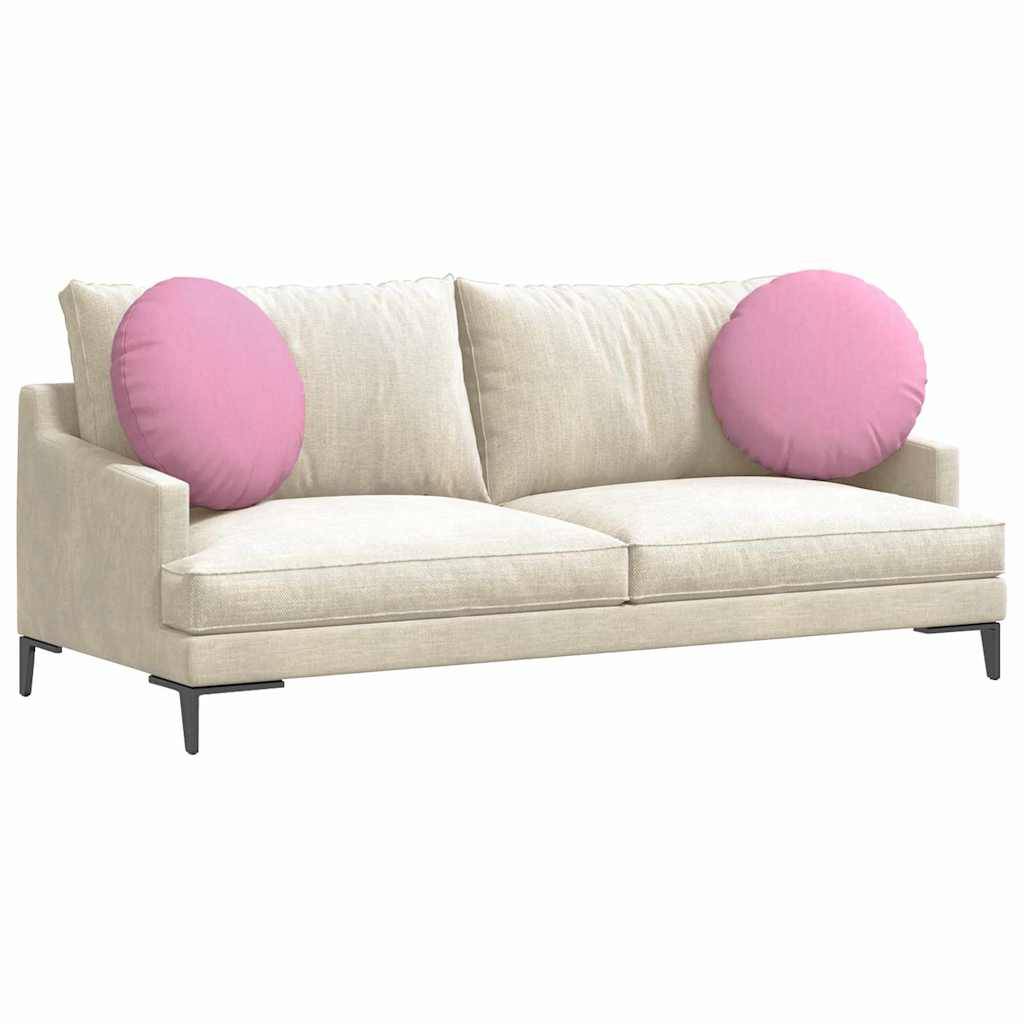 Coussins de siège 2 pcs Rose Ø50 x 19 cm tissu Maison Chic - Image 3
