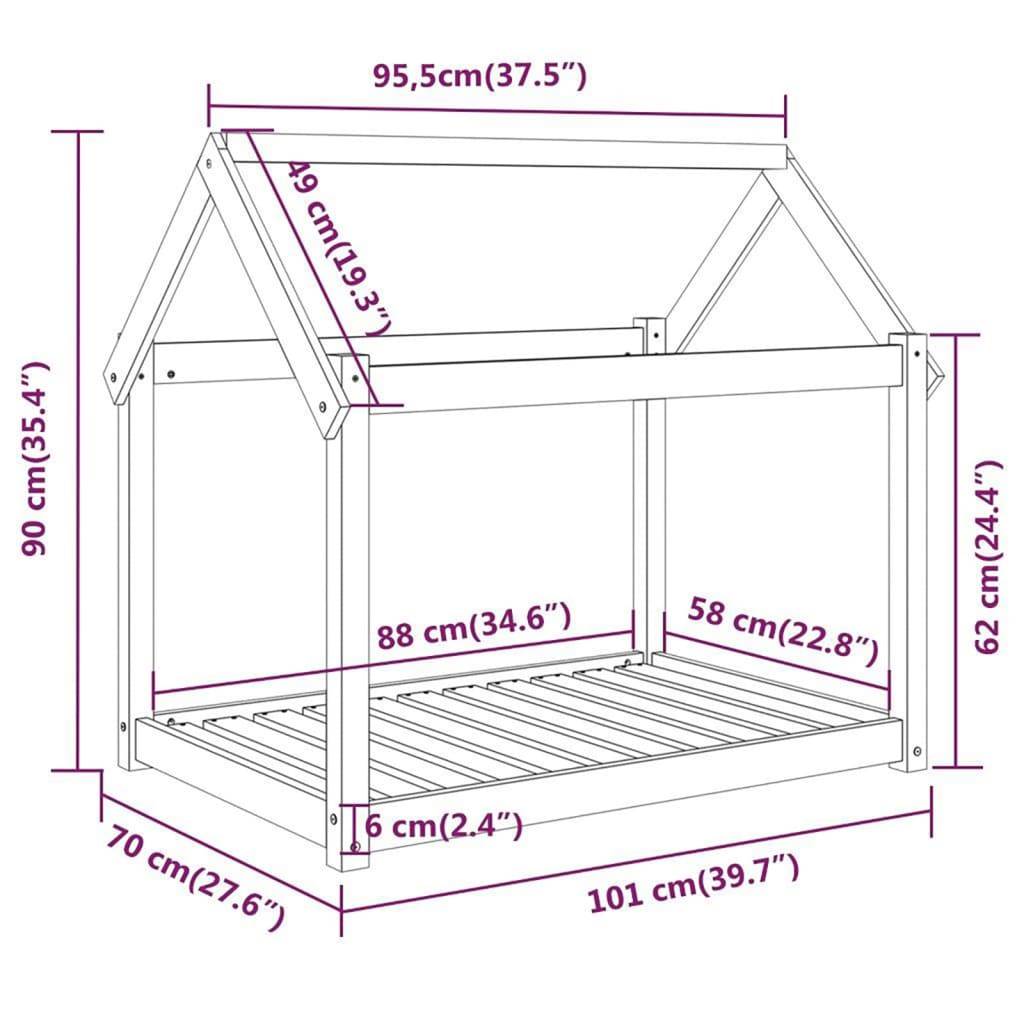 Vidaxl - Lit pour chien 101x70x90 cm Bois de pin solide vidaXL 822212 - Image 3