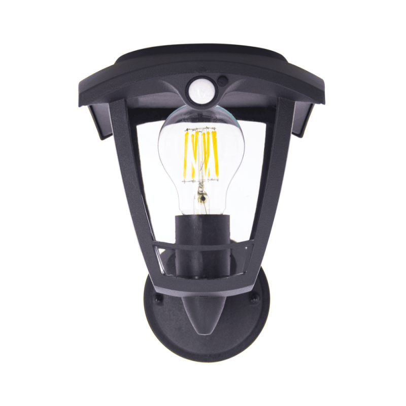 Xanlite - Applique murale solaire rétro LED IP44, 400 lumens, détecteur de mouvement, avec ampoule, Noir - SO2011AR - Image 6