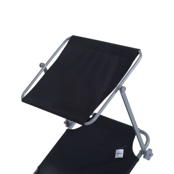 PANGIVO - Bain de soleil pliant acier et tissu noir 187 x 58 x 27 cm - PANGIVO - Image 10