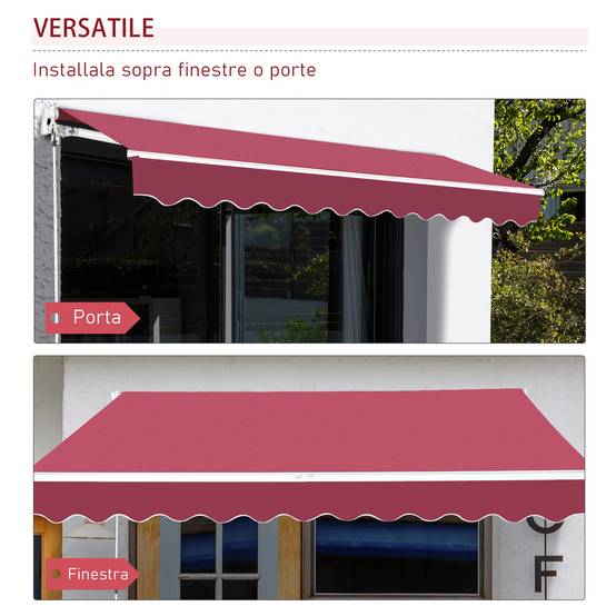 Store vertical extérieur aluminium balcon réduction chaleur 295x245cm rouge foncé - ComfortXL Outdoor Living - Image 8