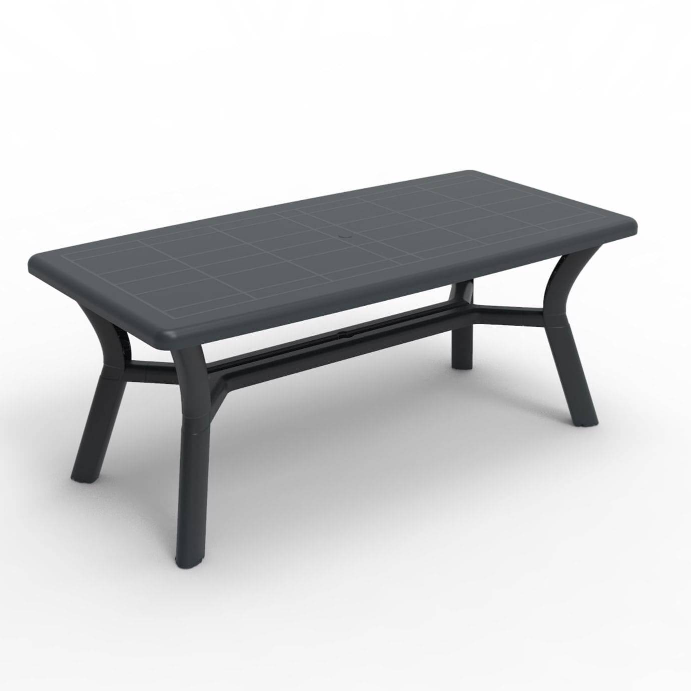 Table rectangulaire recyclée extérieur 180x90 gris DALIA garbar - Image 1