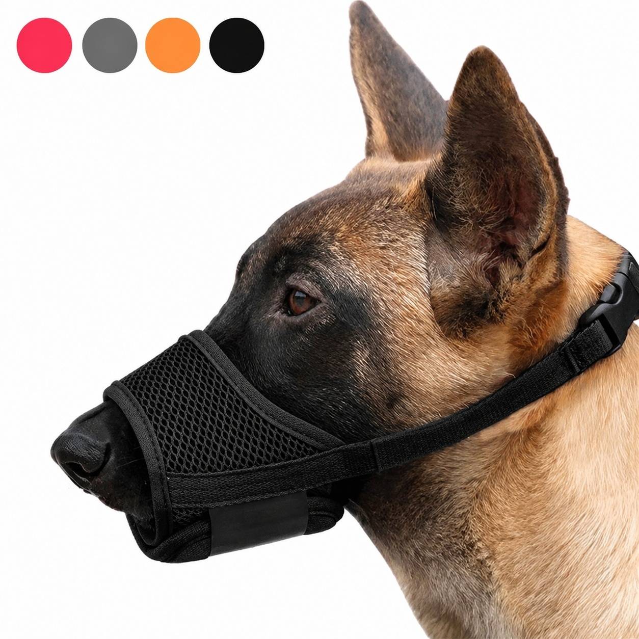 Musaillon Chien Réglable Respirant Confortable en Nylon Anti Mordaison Aboiement - Image 1
