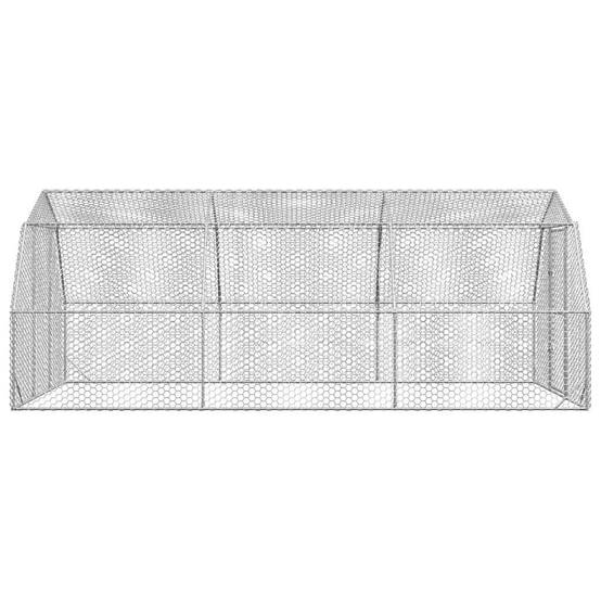 Enclos poulailler extérieur 15 m² acier galvanisé parc grillagé volailles Argent – ComfortXL Outdoor Living - Image 4