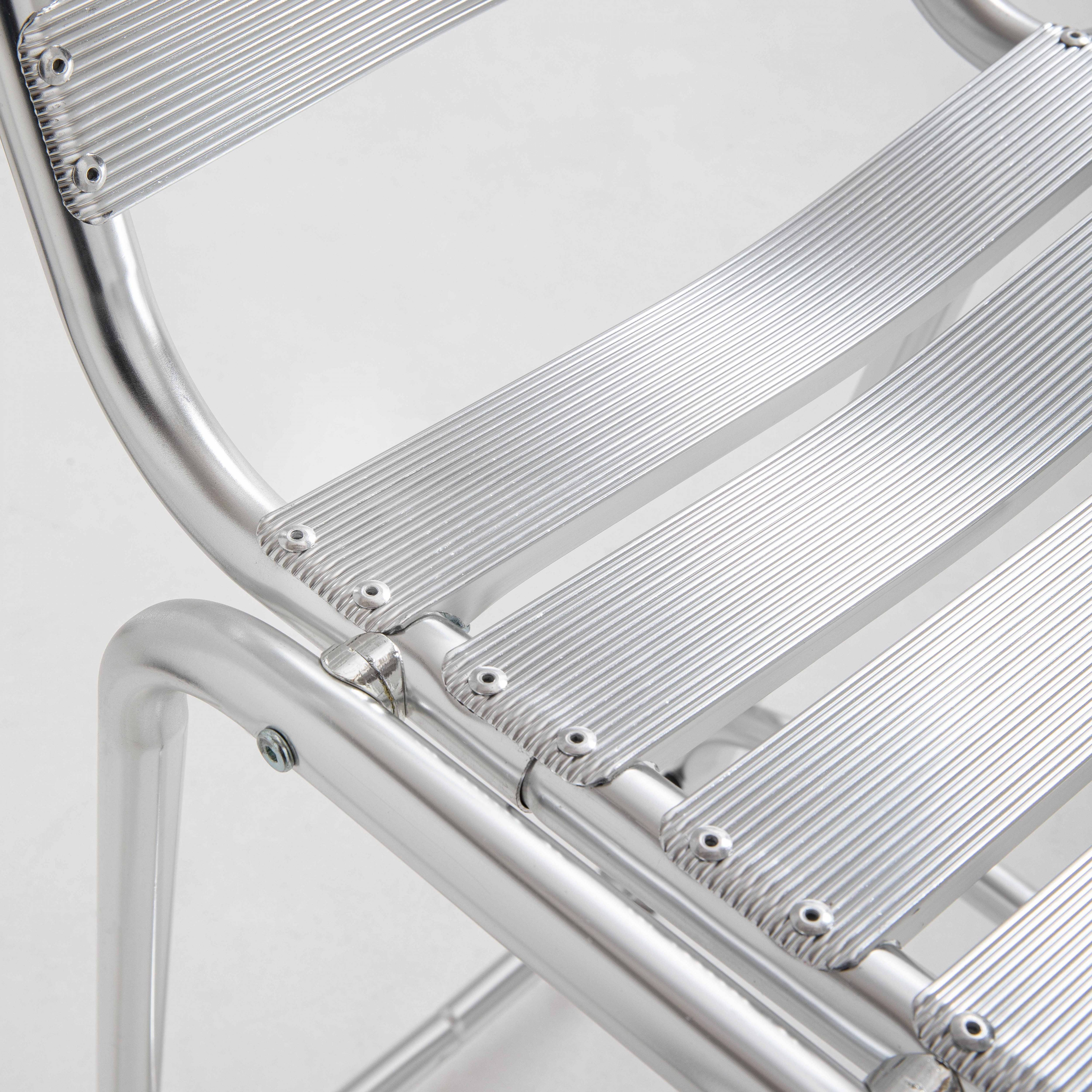 Oviala - Lot de 4 chaises hautes en aluminium gris Soho - Oviala - Image 6