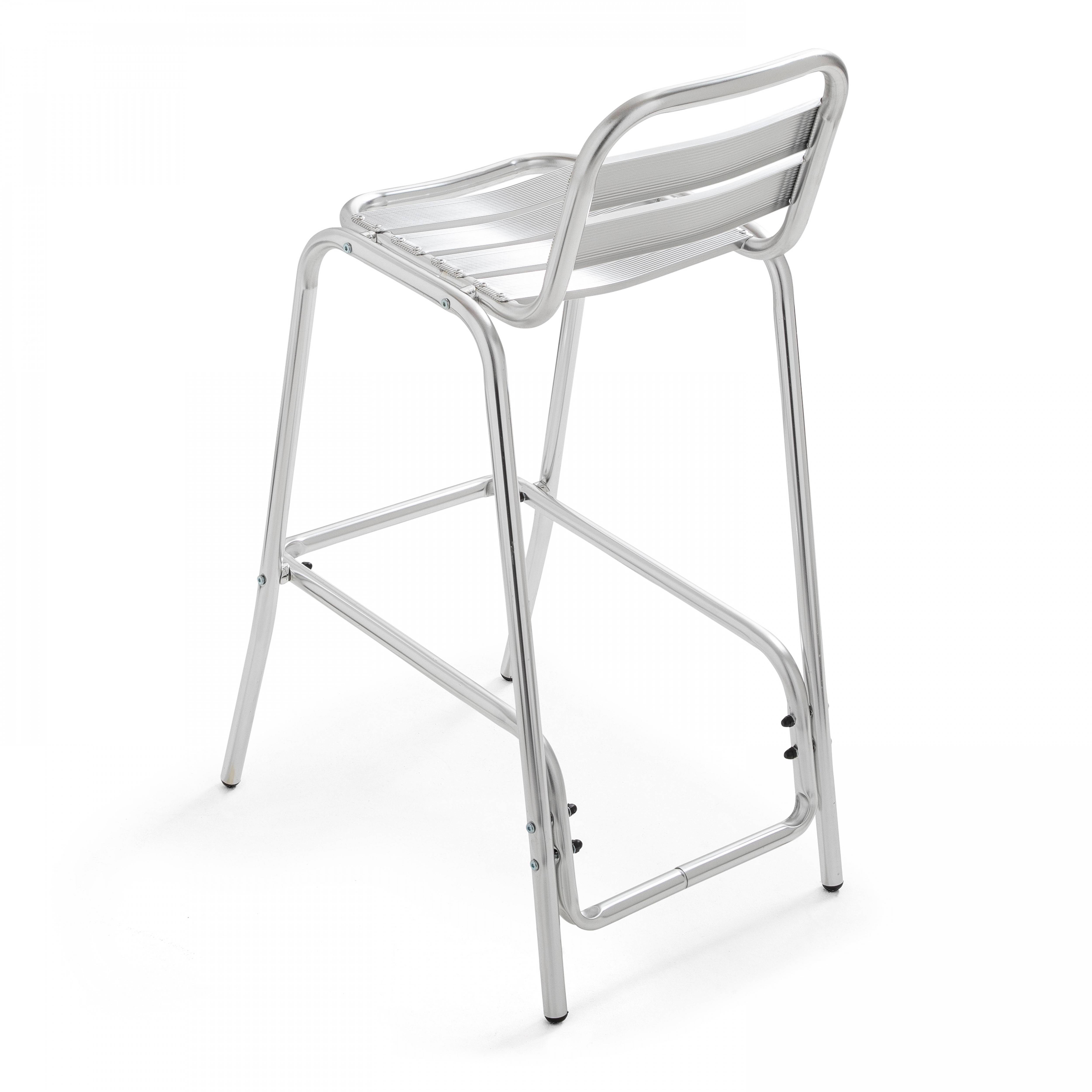 Oviala - Lot de 4 chaises hautes en aluminium gris Soho - Oviala - Image 2
