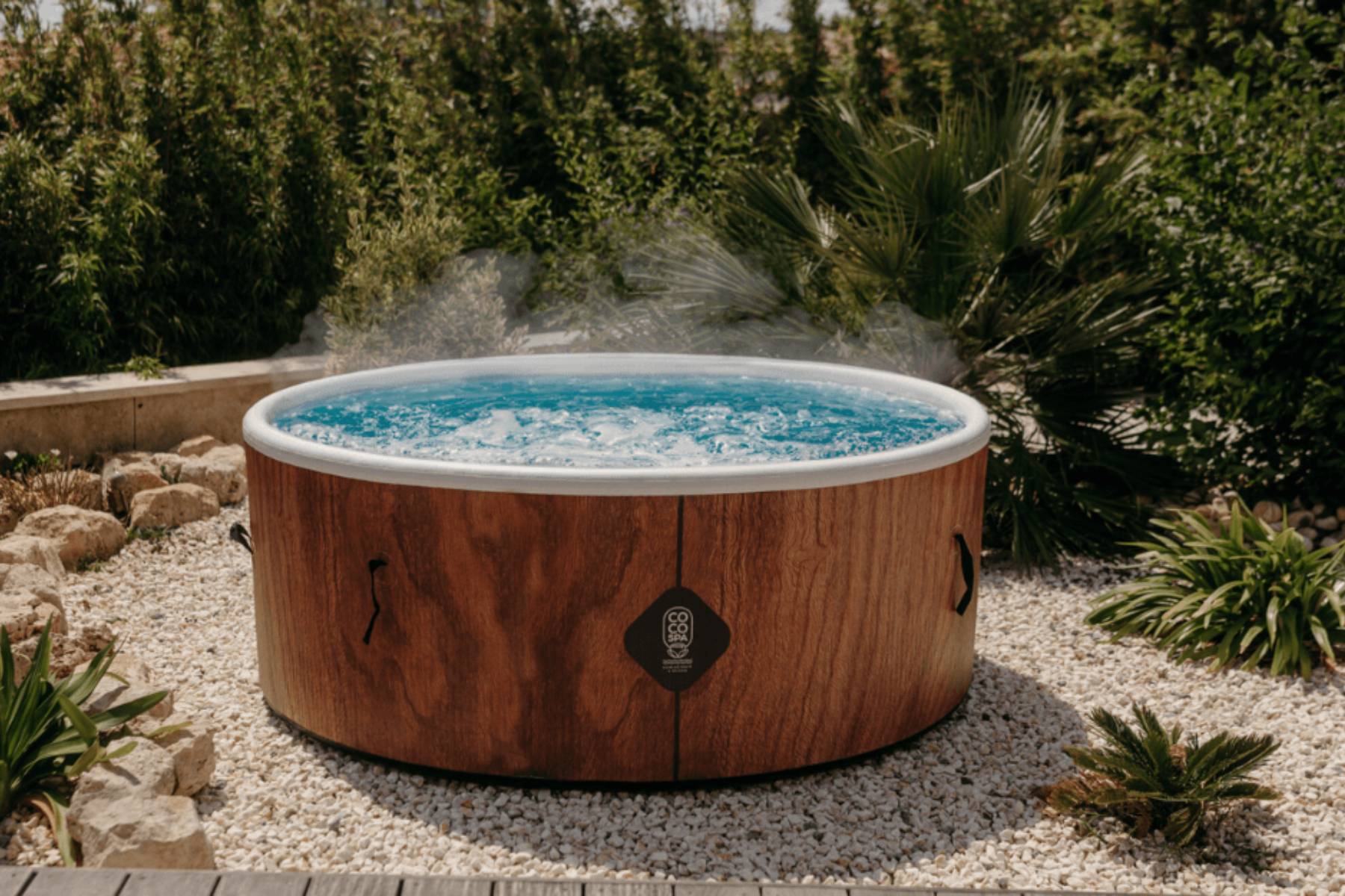 Coco Spa - Spa gonflable 4 places chauffant & massant imitation bois 180cm - Image 2