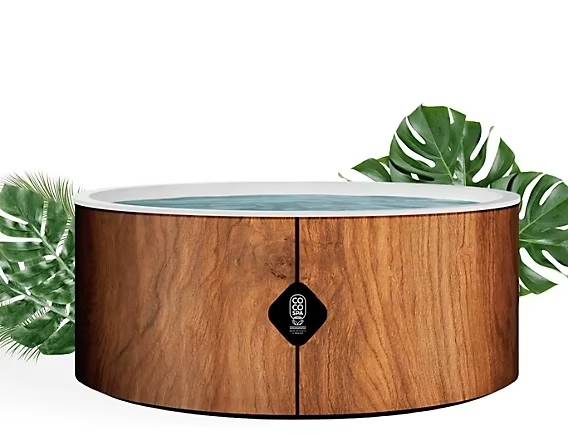 Coco Spa - Spa gonflable 4 places chauffant & massant imitation bois 180cm