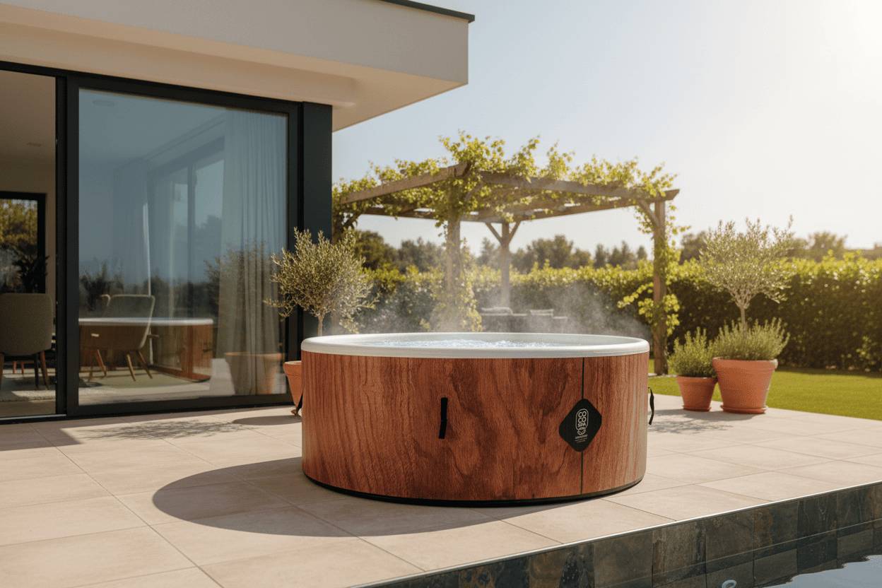 Coco Spa - Spa gonflable 4 places chauffant & massant imitation bois 180cm - Image 4