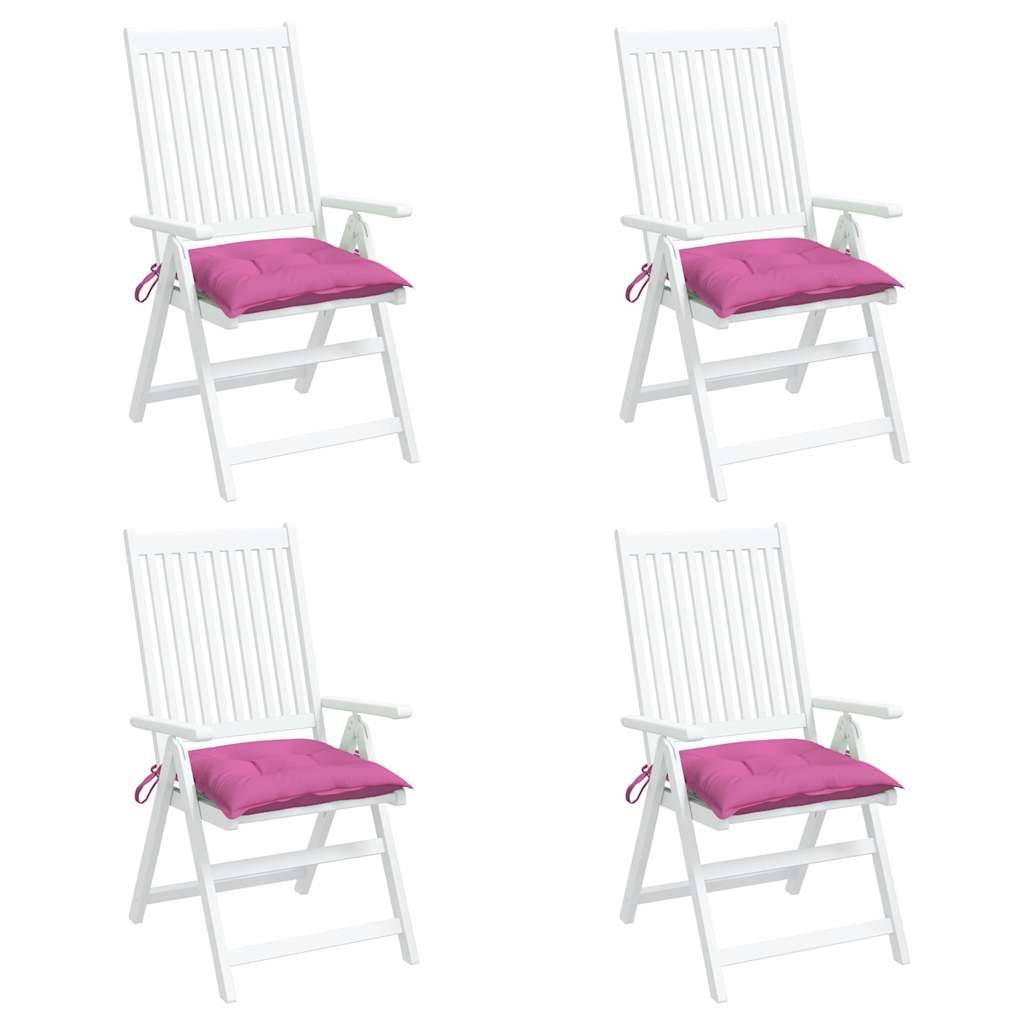 Coussins de chaise polyester rose 40 x 40 x 7 cm - PANGIVO - Image 4