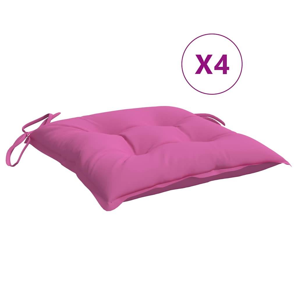 Coussins de chaise polyester rose 40 x 40 x 7 cm - PANGIVO - Image 2