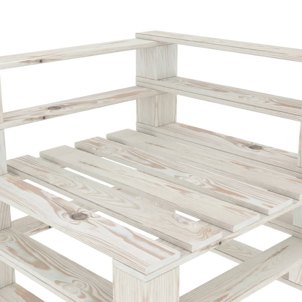 Helloshop26 - Canapé d'angle palette de jardin bois 70 x 67,5 x 60,8 cm blanc - Image 4