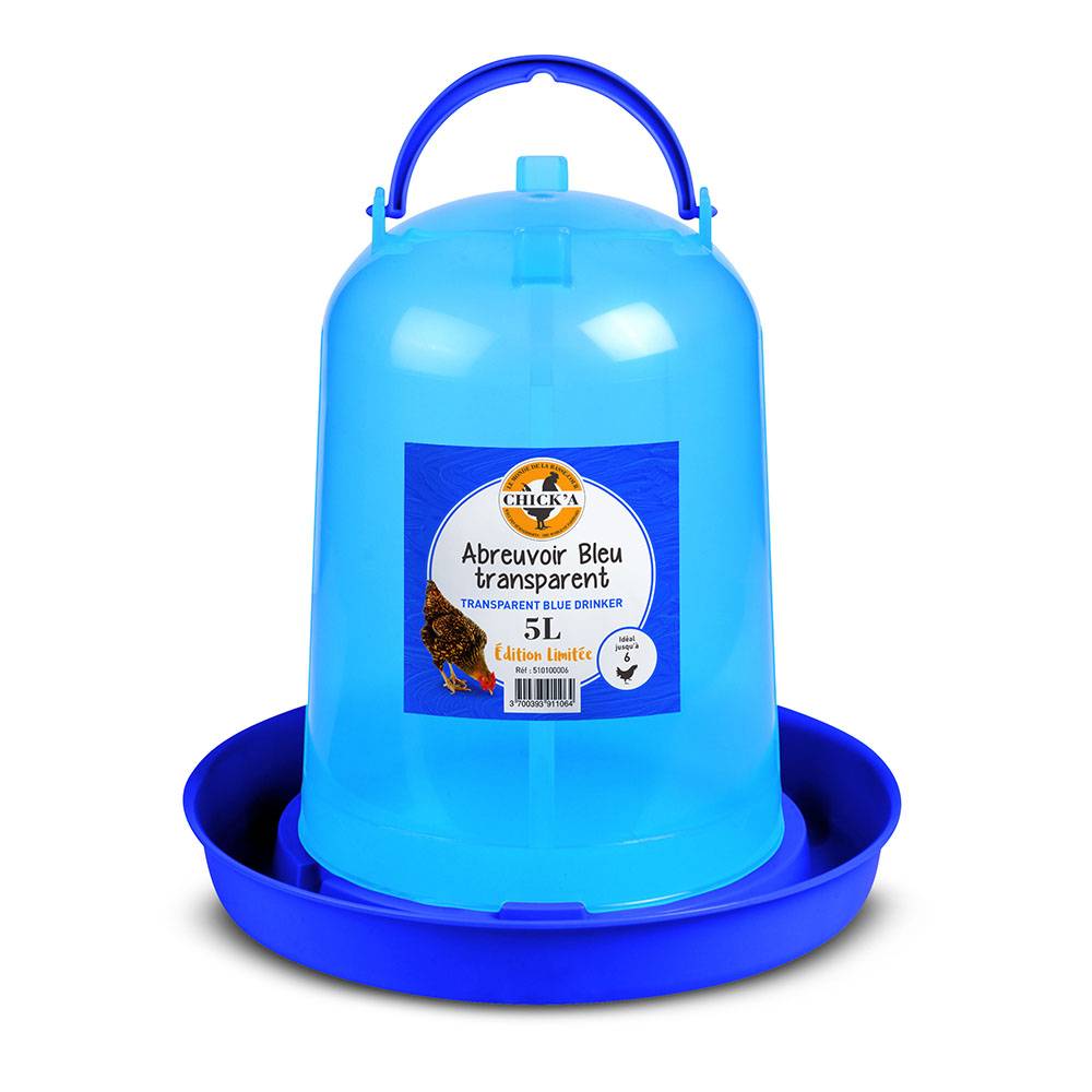 Chick'a - Abreuvoir bleu transparent 5L - Image 1