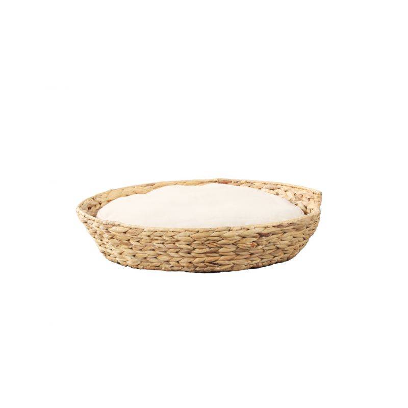 Panier rond HERA pour chien et chat en jacinthe d'eau coussin écru Beau Rivage - Image 6
