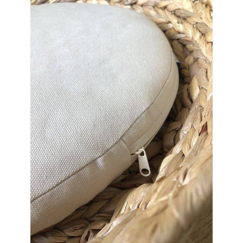 Panier rond HERA pour chien et chat en jacinthe d'eau coussin écru Beau Rivage - Image 8
