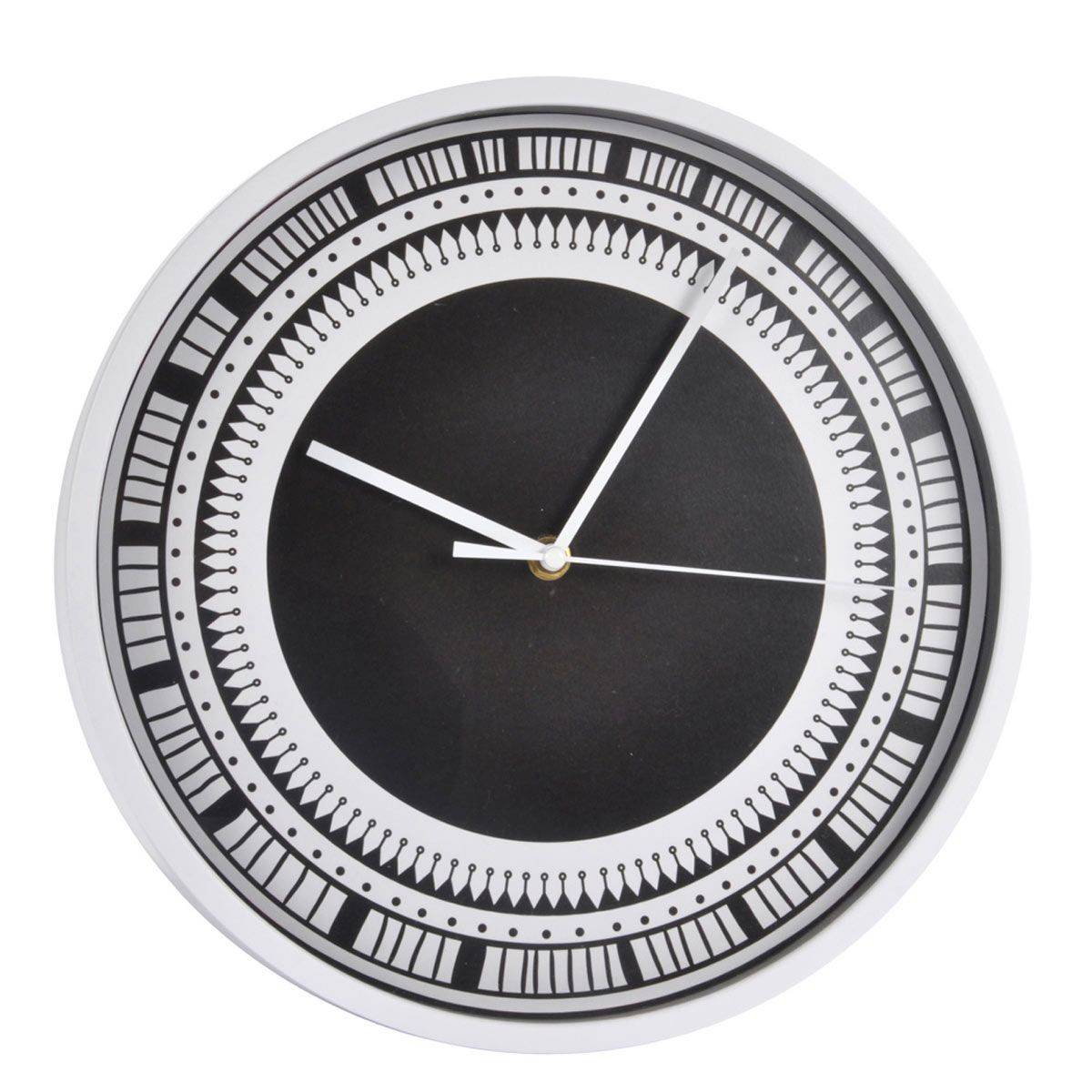 Paris Prix - Horloge Murale à Motifs "Ethnic Folk" 30cm Noir - Image 1