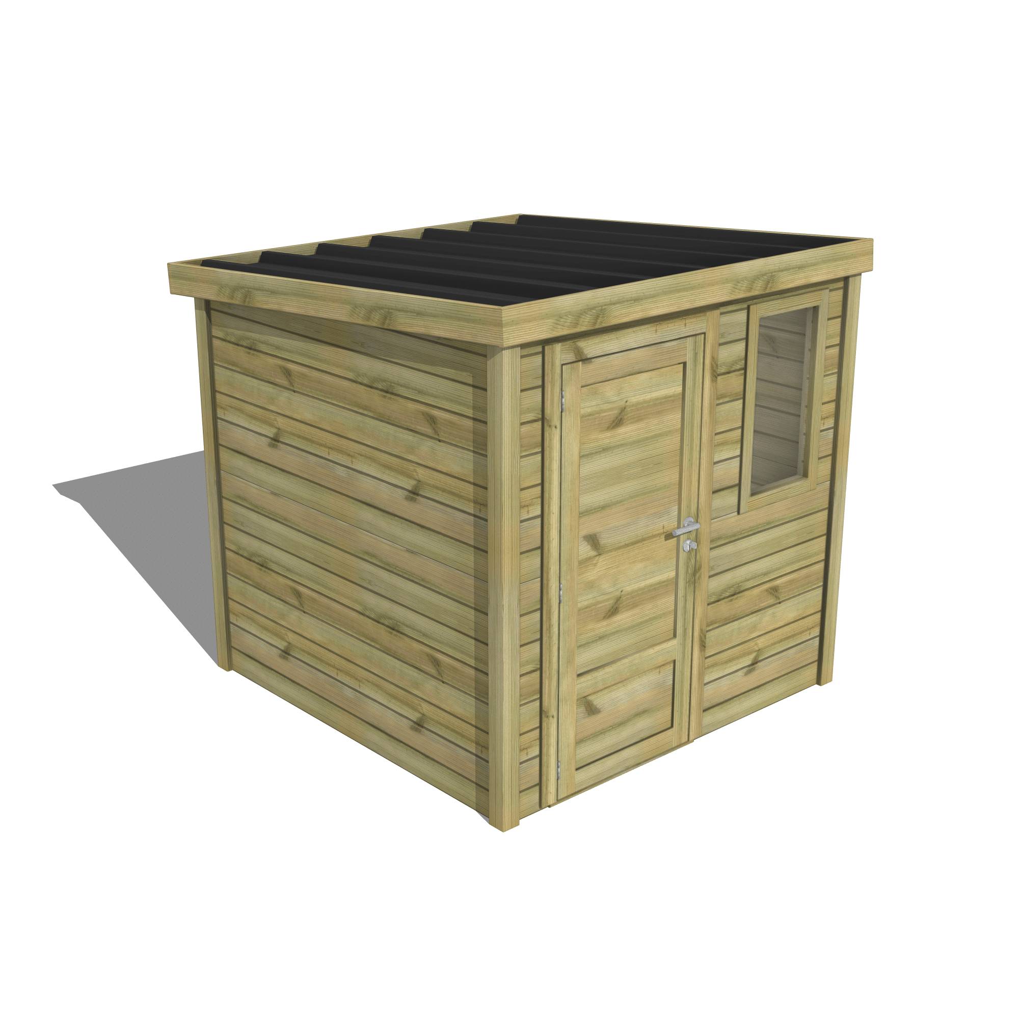 Abri Français - ABRI DE JARDIN bois Pin traité autoclave 27mm - Essentiel - 2,14x2,14m / 5m2 - Bac acier - Abri Français - Image 1