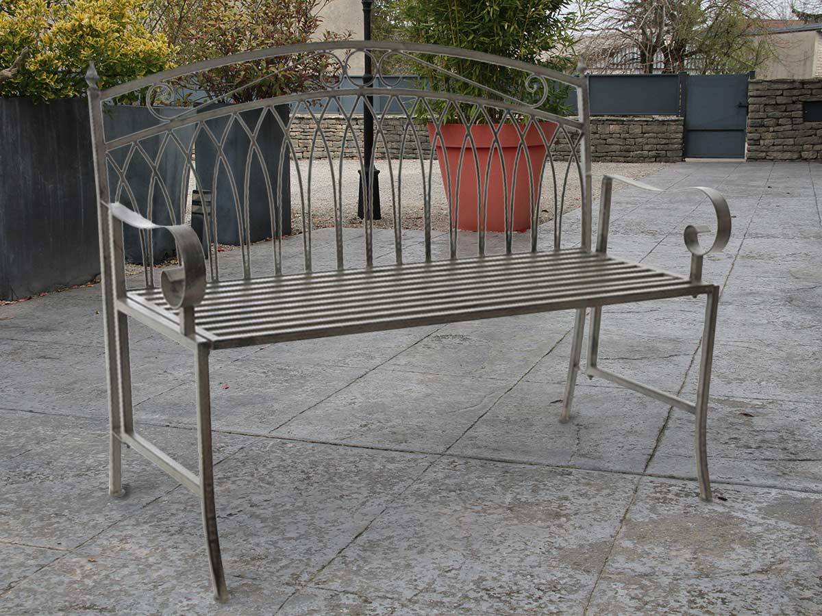 Jardideco - Banc de jardin en métal gris - Jardideco - Image 4