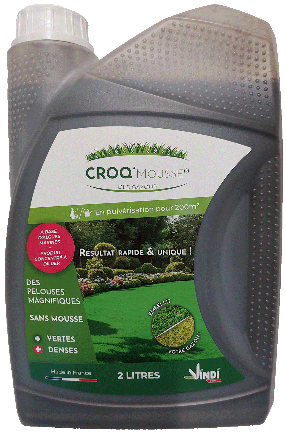0 - CROQ'MOUSSE des gazons - Anti-mousse - Engrais liquide organo-minéral 3 en 1 - Bidon 2L - Image 1