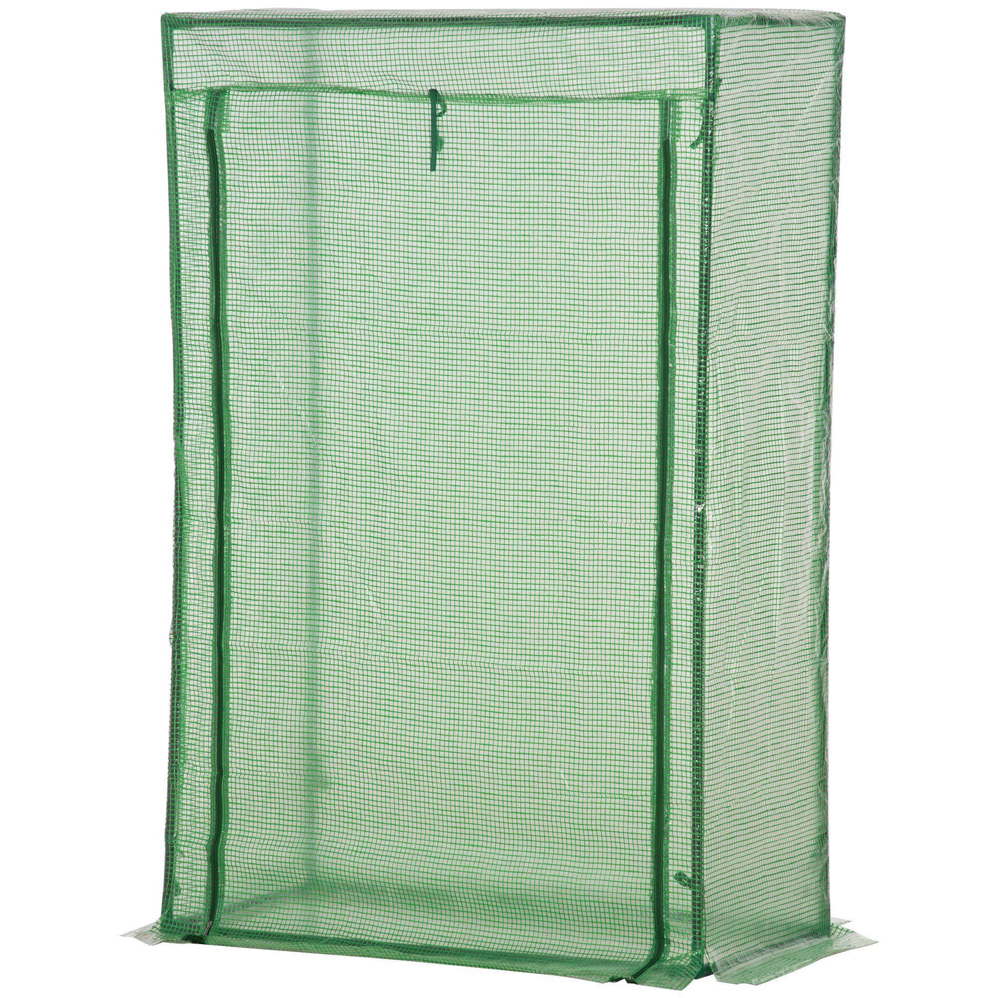 Outsunny - Serre de jardin serre à tomates porte zippée déroulante - 1x0,5x1,5m - acier PVC vert - Outsunny - Image 5