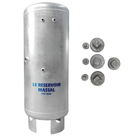 Réservoir Massal Galvanisé - 6 bars - 200 litres avec Kit Bouchons - Type ACS - Acier galva - Image 1