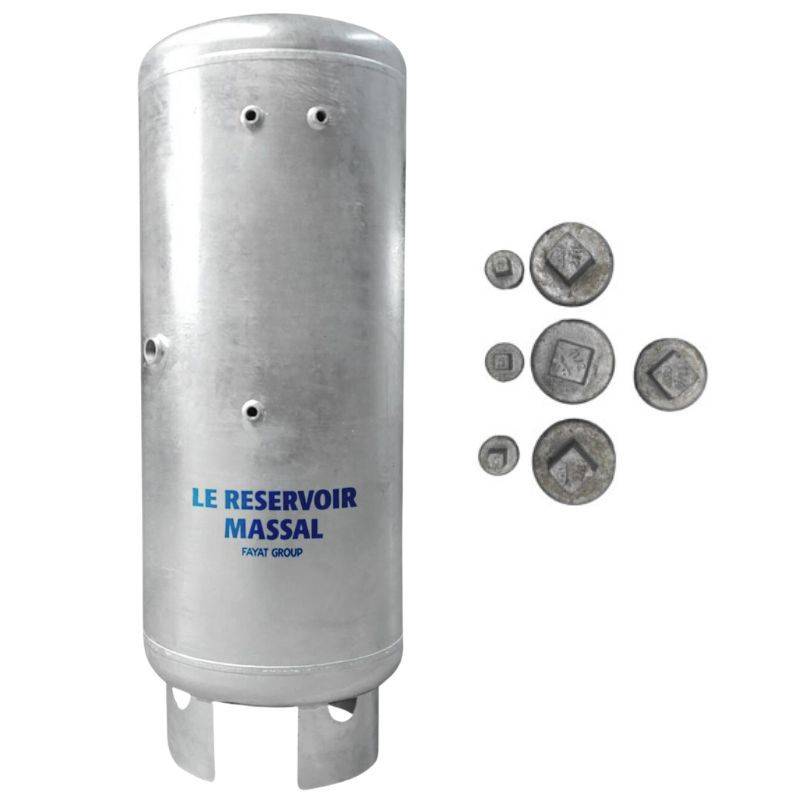 Réservoir Massal Galvanisé - 6 bars - 200 litres avec Kit Bouchons - Type ACS - Acier galva - Image 1