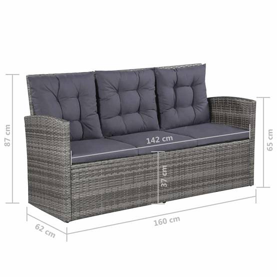 Vidaxl - Salon de jardin 6 pcs avec coussins résine tressée gris vidaXL 43960 - Image 3
