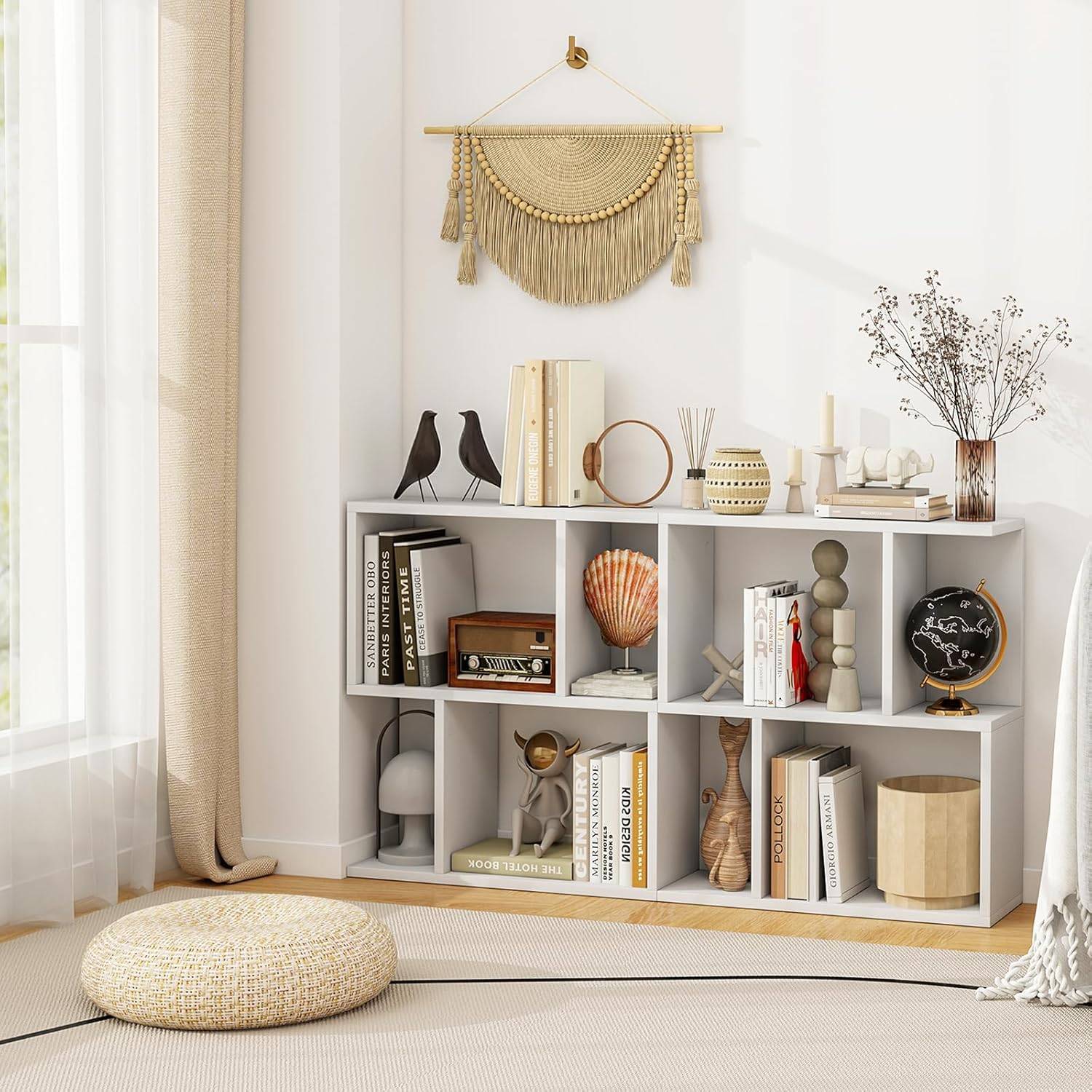 Bibliothèque à 3 Niveaux, Etagère de Présentation pour Petit Espace, Table d'Appoint Autoportante, pour Bureau, Salon, Chambre, Blanc - Image 5