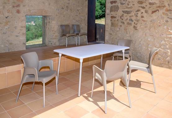 Set 2 chaises intérieur, extérieur blanc MOON garbar - Image 3