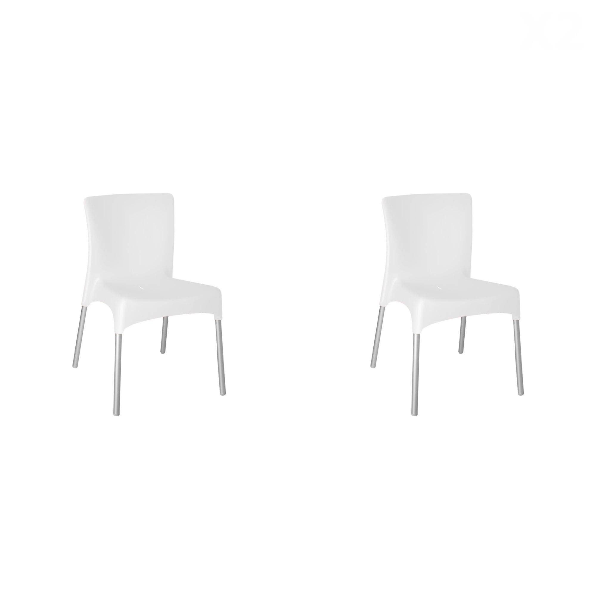 Set 2 chaises intérieur, extérieur blanc MOON garbar - Image 1