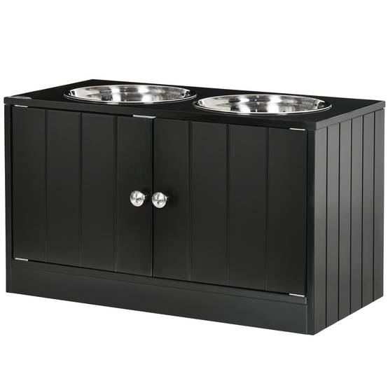 Meuble de gamelles bois noir 60 x 30 x 35.5 cm - PANGIVO - Image 2