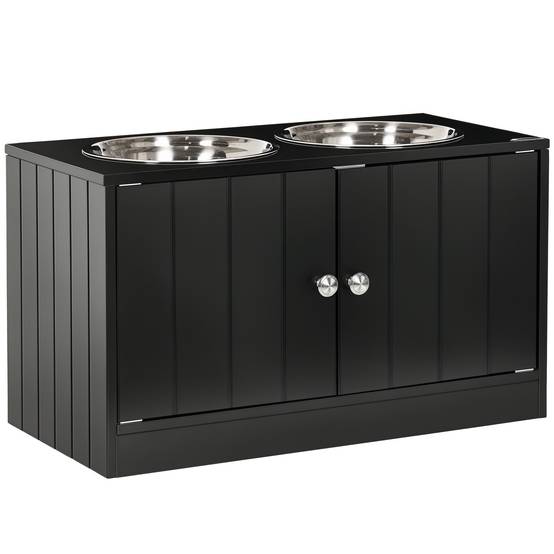 Meuble de gamelles bois noir 60 x 30 x 35.5 cm - PANGIVO - Image 1