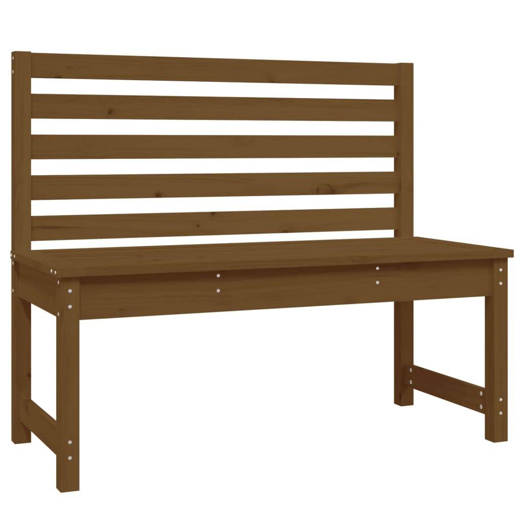 Helloshop26 - Banc de jardin meuble de patio d'extérieur terrasse 109 x 48 x 91,5 cm bois de pin massif marron miel - Image 1