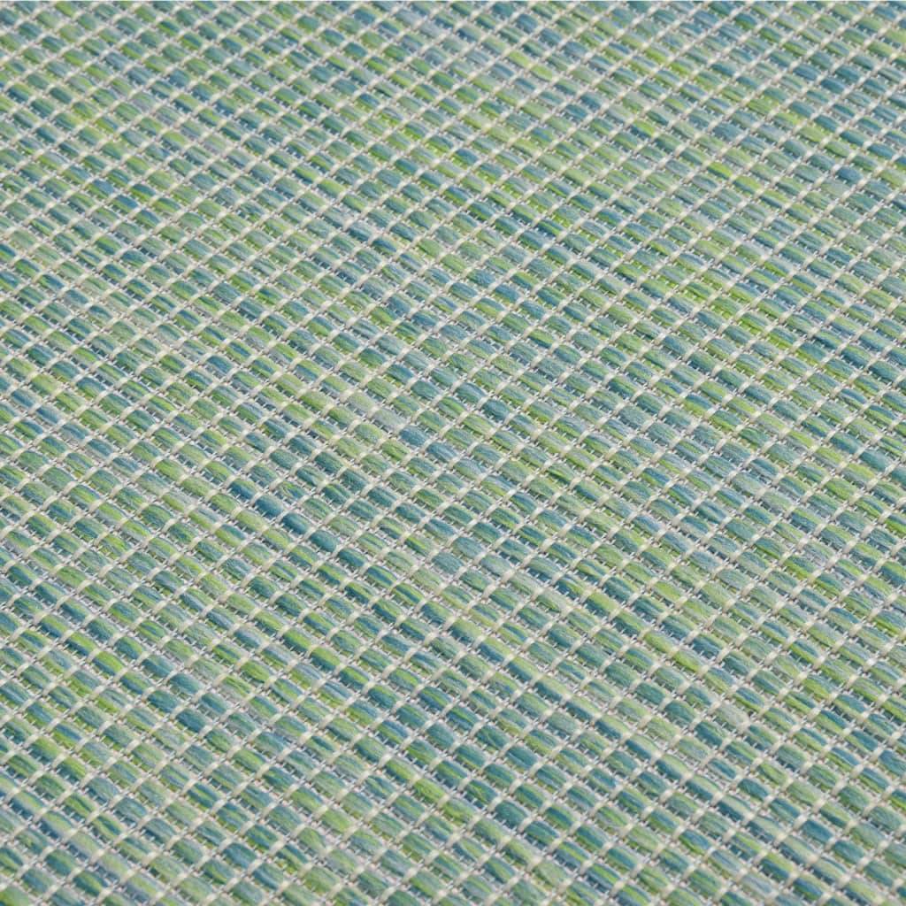 Tapis de Terrasse Tissage Plat en PP Résistant aux Intempéries et UV Turquoise 120x170 cm – ComfortXL Outdoor Living - Image 5