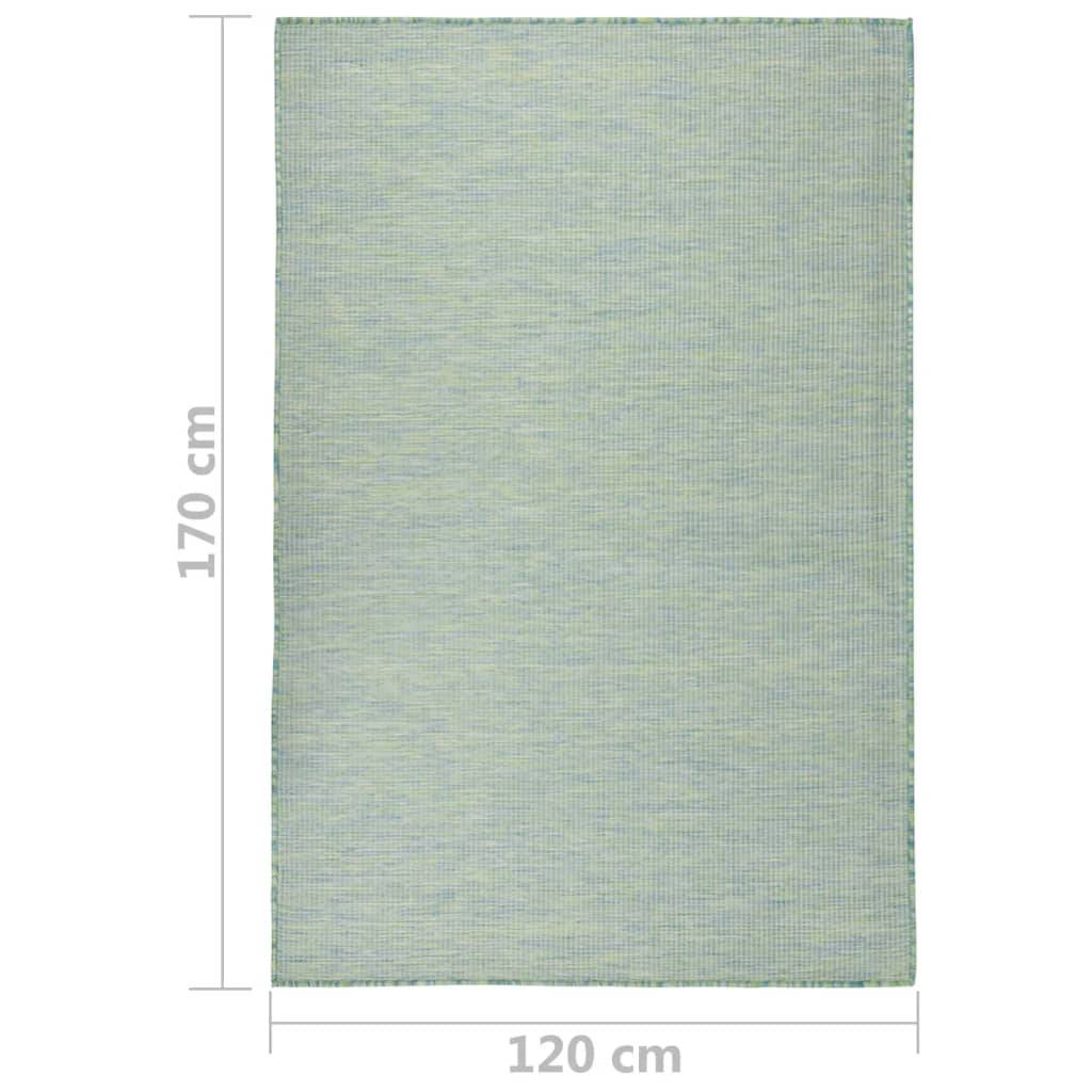 Tapis de Terrasse Tissage Plat en PP Résistant aux Intempéries et UV Turquoise 120x170 cm – ComfortXL Outdoor Living - Image 6