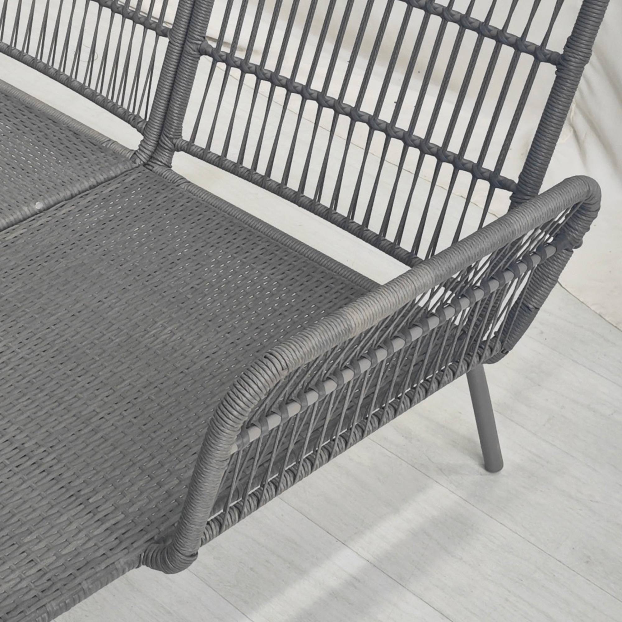 Outsunny - Salon de jardin d'angle 4 pers. style colonial table basse coussins grand confort inclus résine tressée gris - Outsunny - Image 4