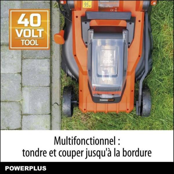 Tondeuse a Gazon a Gazon sur Batterie 40V Dual Power POWDPGLWS2 - 420mm Ø, Sac de Collecte 50L - Image 2